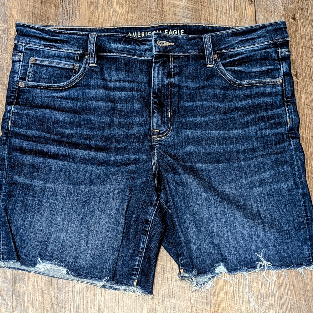 American Eagle Dark Wash Skinny Bermuda Shorts